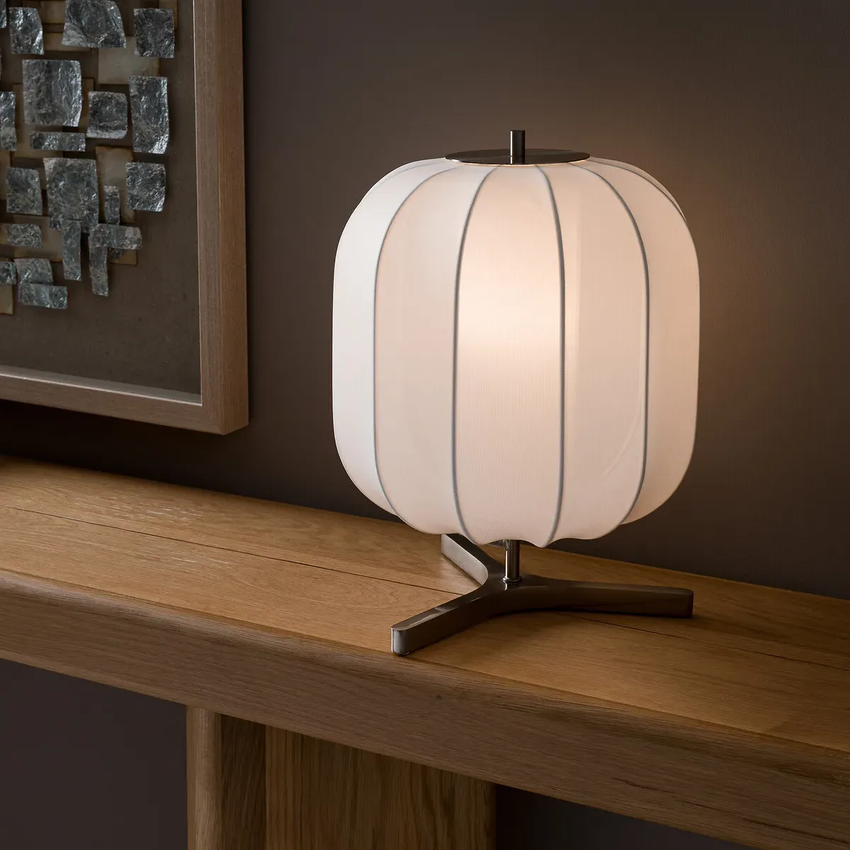Satchi Mesh Lantern Table Lamp - Satin Nickel product