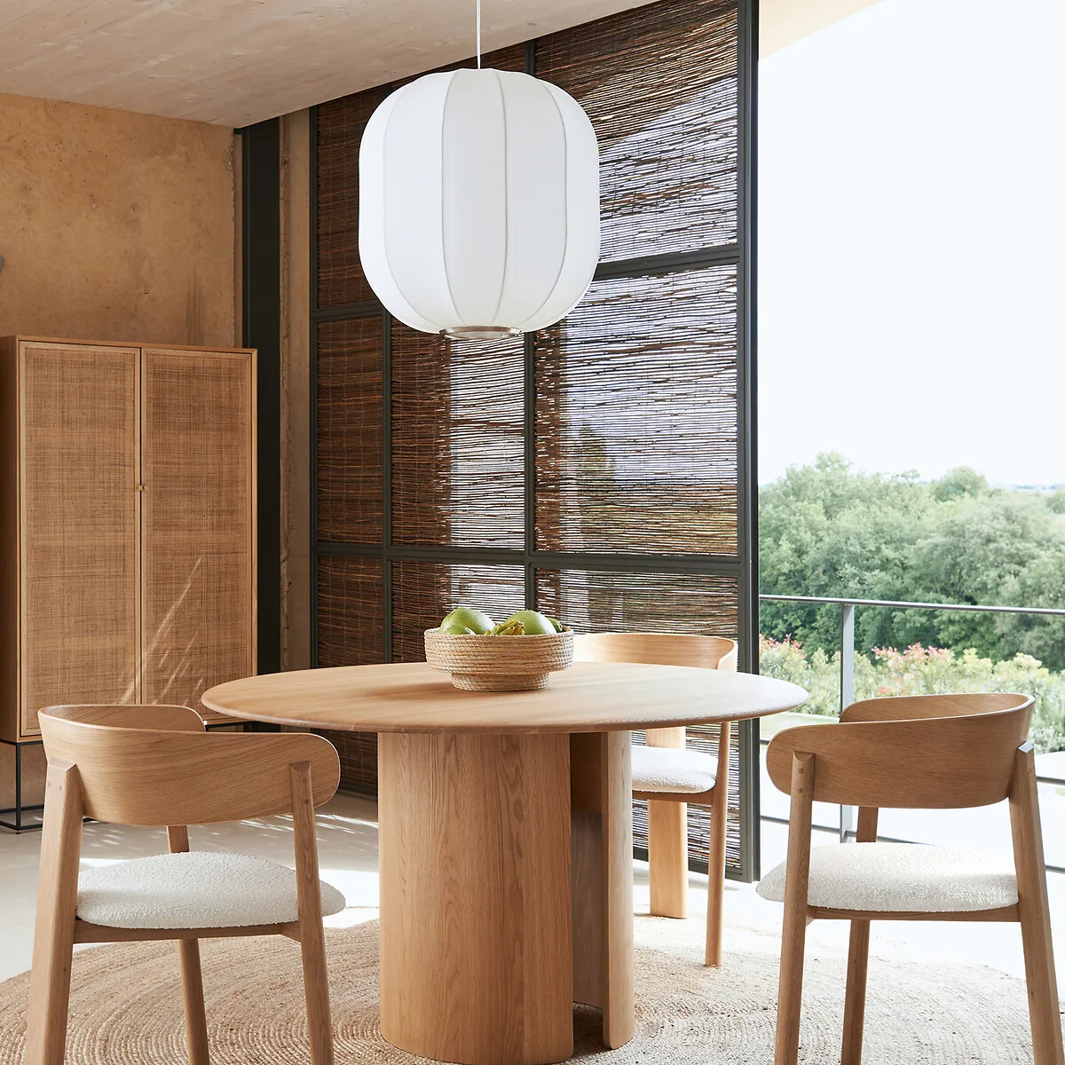 Satchi Round Mesh Ceiling Light - White, Fabric alternate view