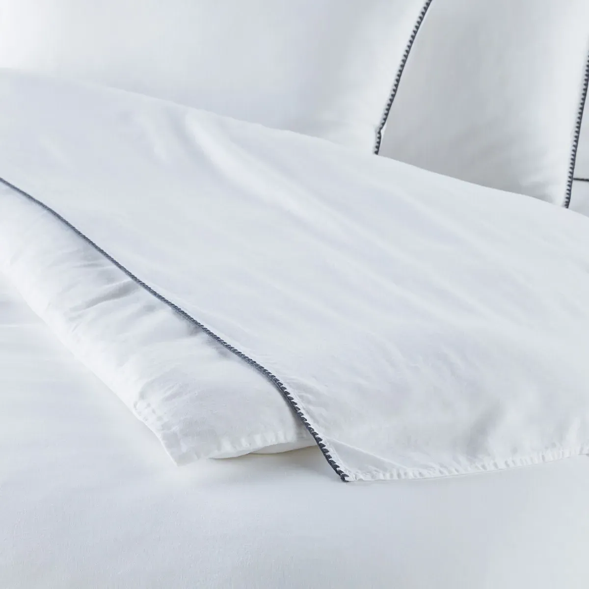 Satina Duvet Cover - White, Cotton Satin & Lyocell alternate view