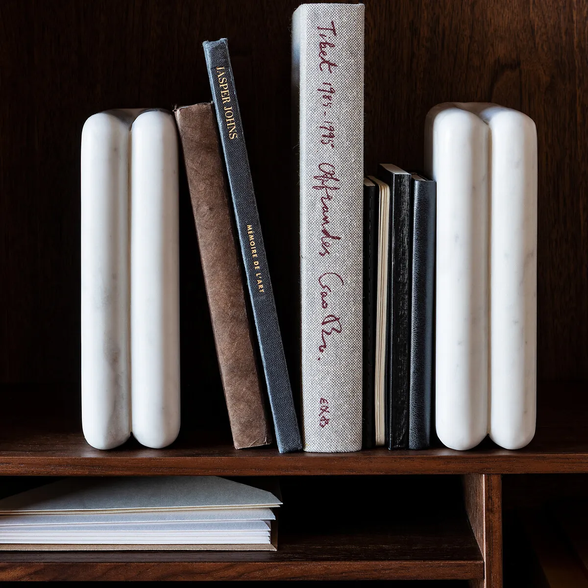 Scafi Set of 2 Bookends - White Marble alternate view