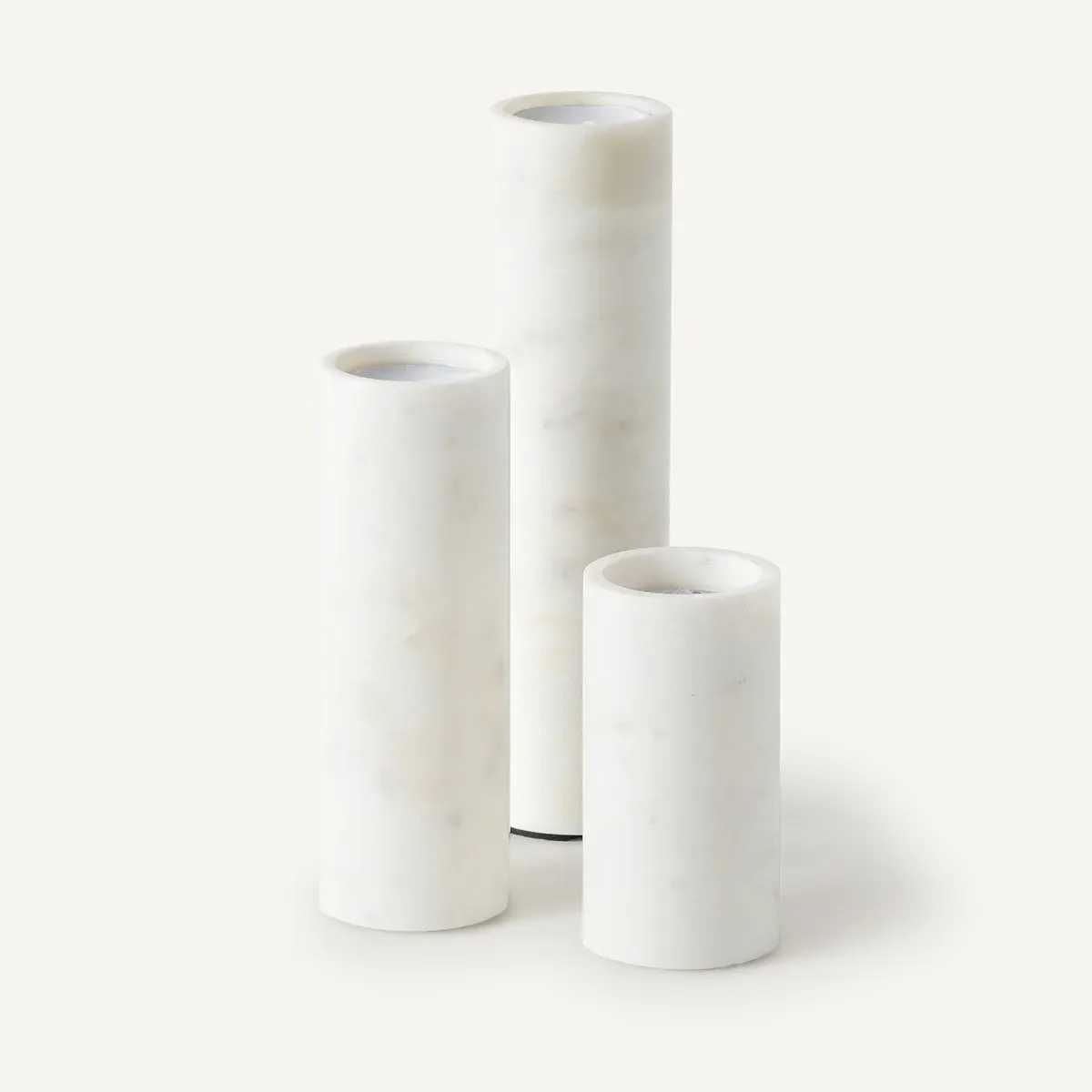 Scafi Set of 3 Candle Holders - White Marble product