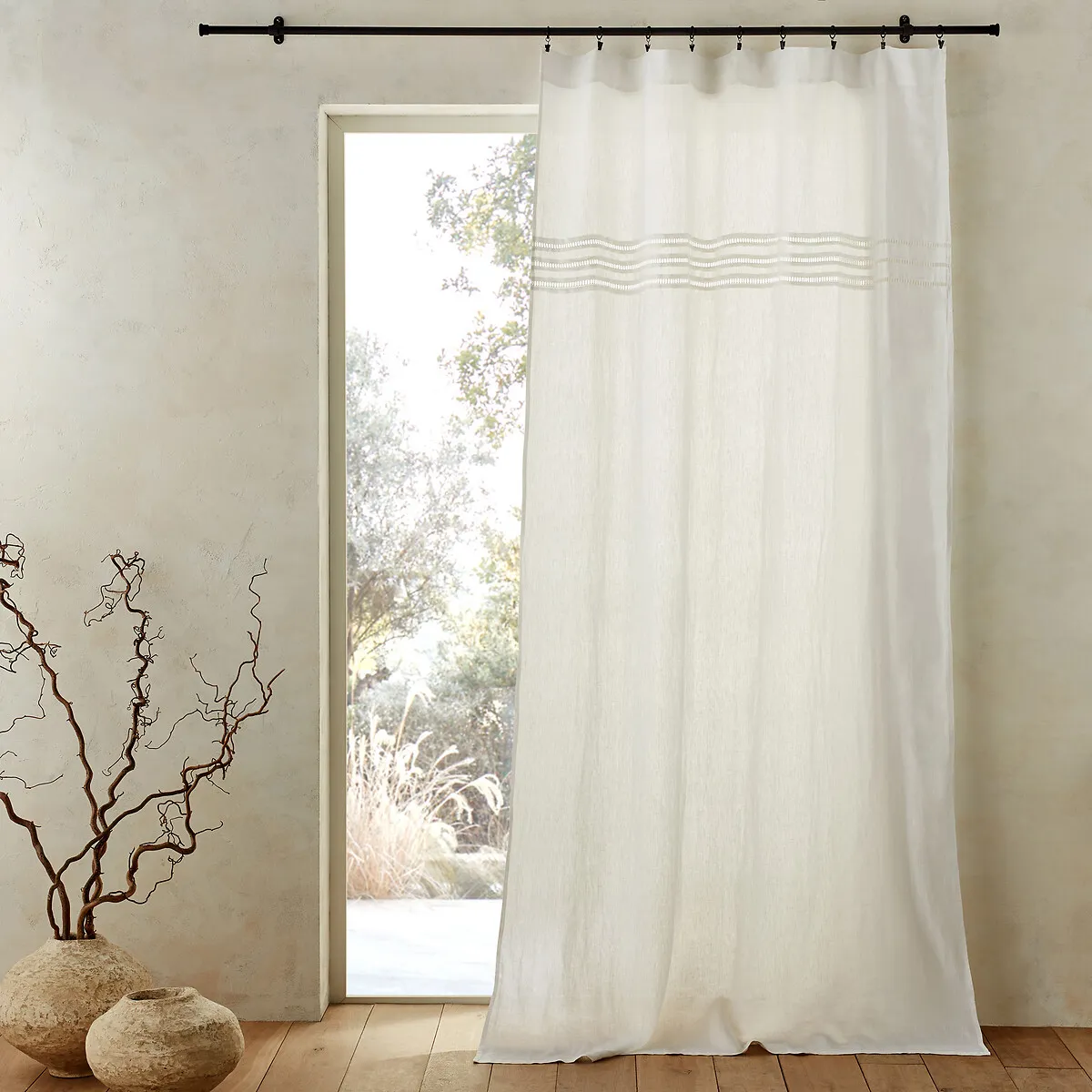 Scala Curtain Panel - White, Linen product