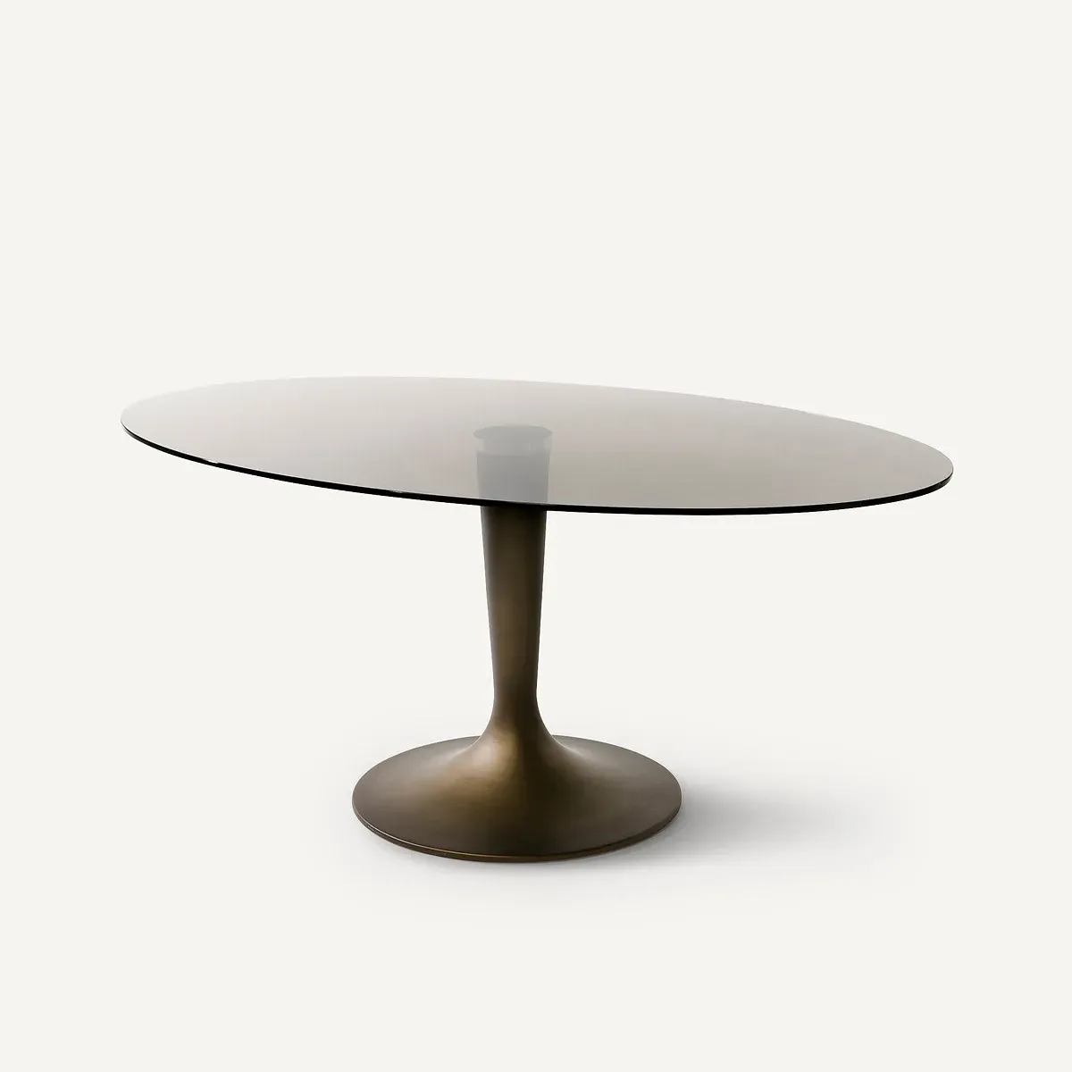 Seona Oval Dining Table - Smoked Glass, Aluminium product