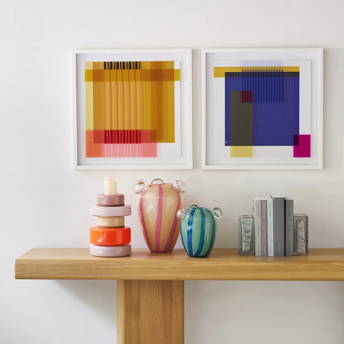 Seris Screen-Printed Glass Wall Art - Multi-Coloured alternate view