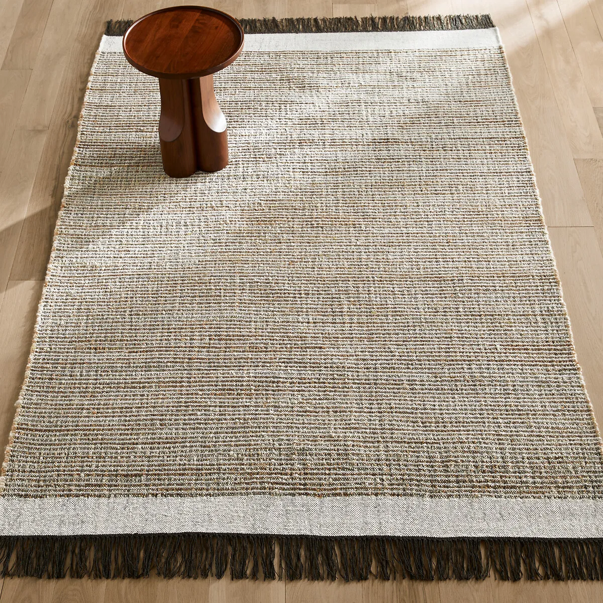 Siptah Flat Woven Rug - Charcoal Grey, Jute, Wool and Cotton product