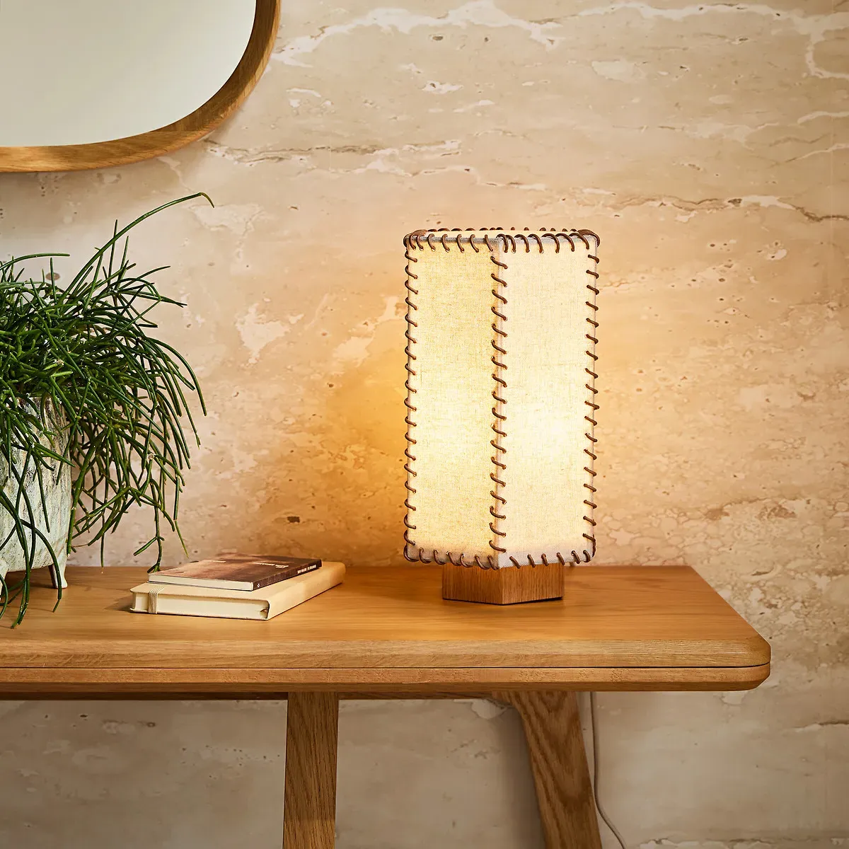 Sixta Table Lamp - Natural, Oak and Linen alternate view
