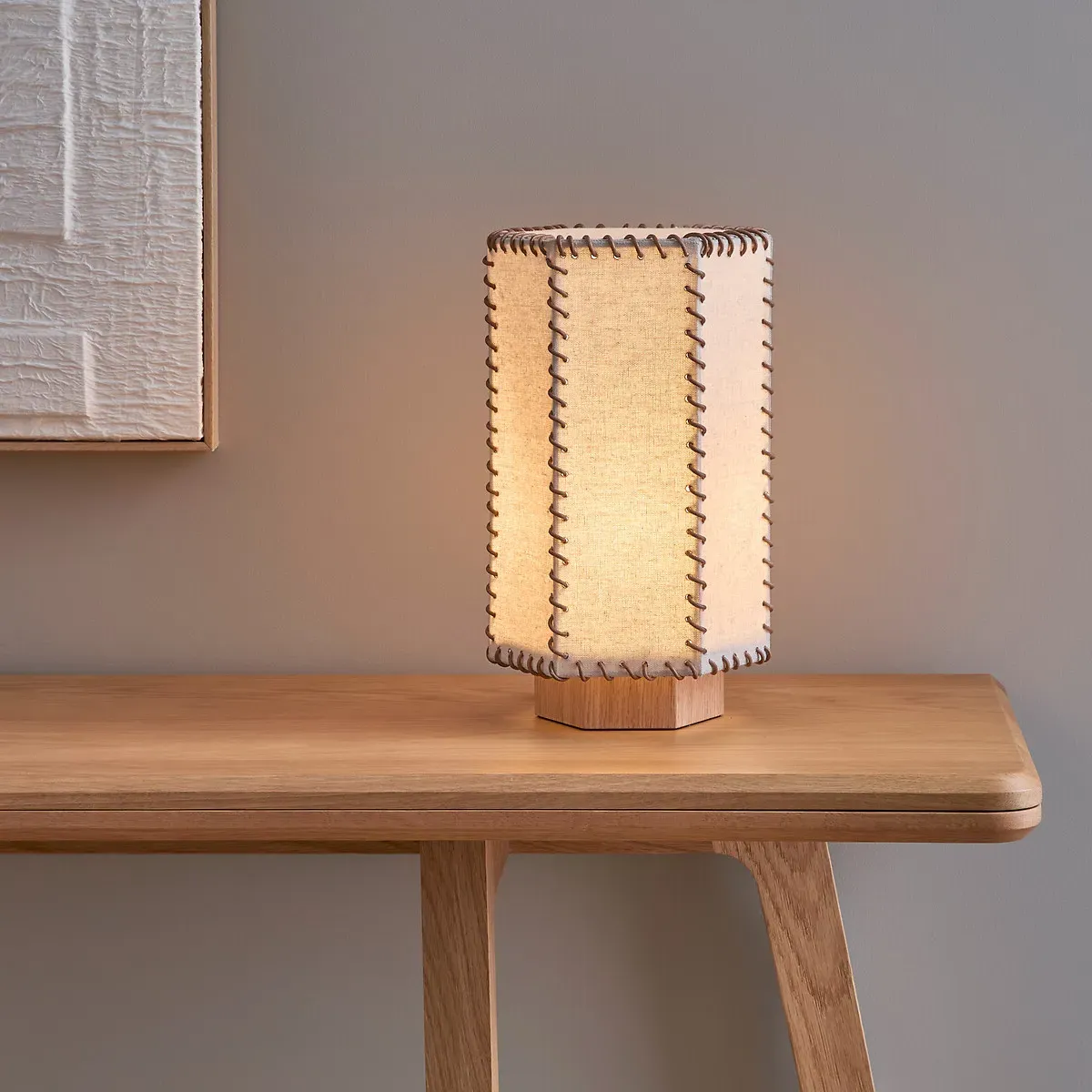 Sixta Table Lamp - Natural, Oak and Linen product