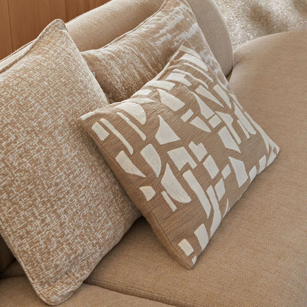 Solona Embroidered Cushion Cover - Ecru, Cotton alternate view