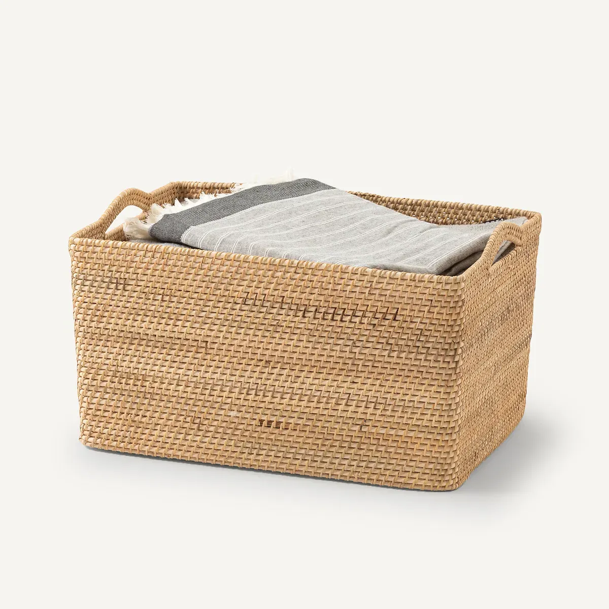 Sorong Rectangular Storage Basket - Natural, Rattan alternate view