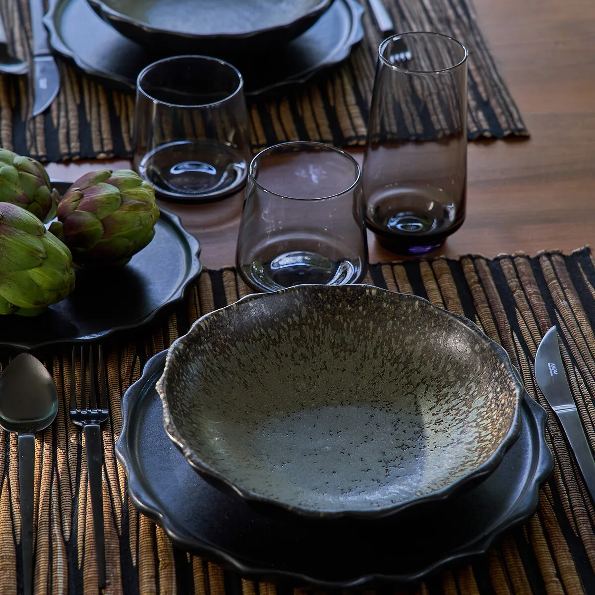 Spiga Set of 6 Short Water Glasses - Smoked Grey alternate view