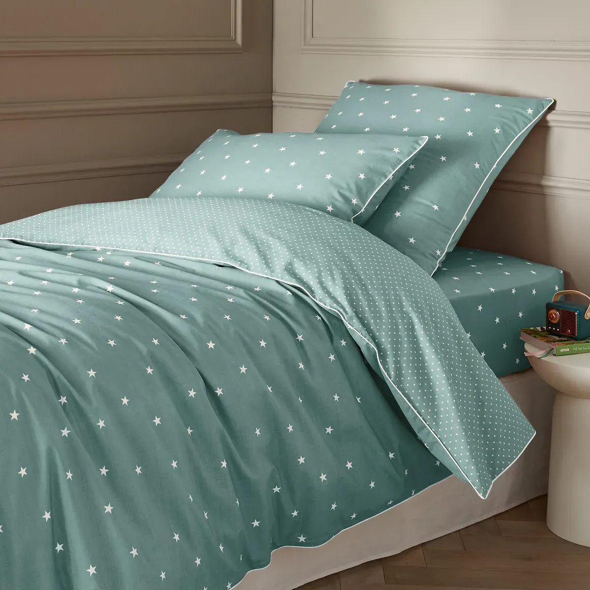 Stella Cotton Percale Duvet Cover - Celadon Blue, Cotton product