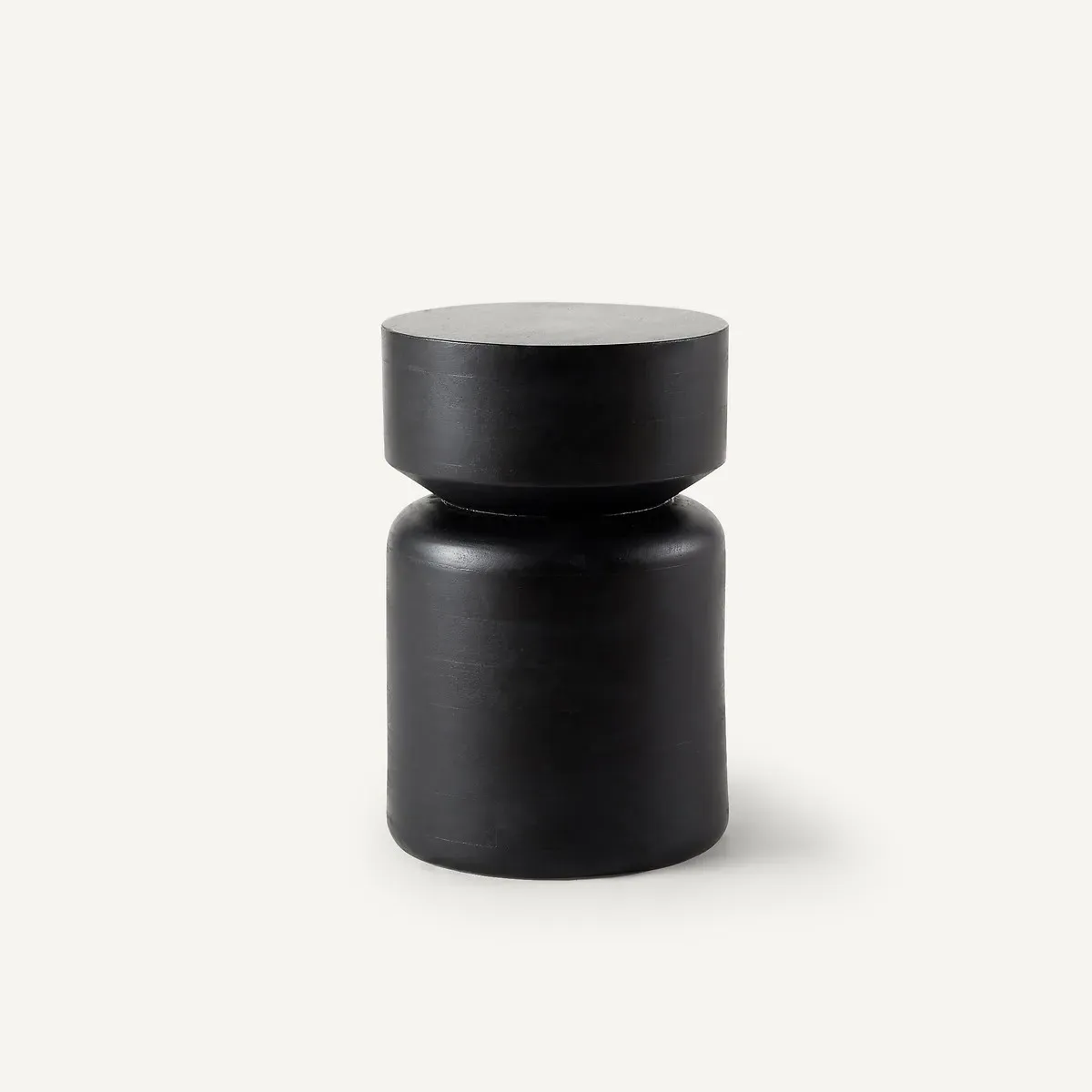 Sujua Round Side Table - Black, Solid Acacia product