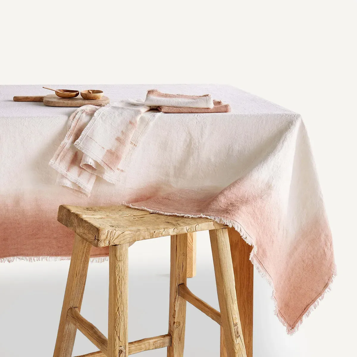 Sunrise Tie Dye Tablecloth - Ecru, Linen product