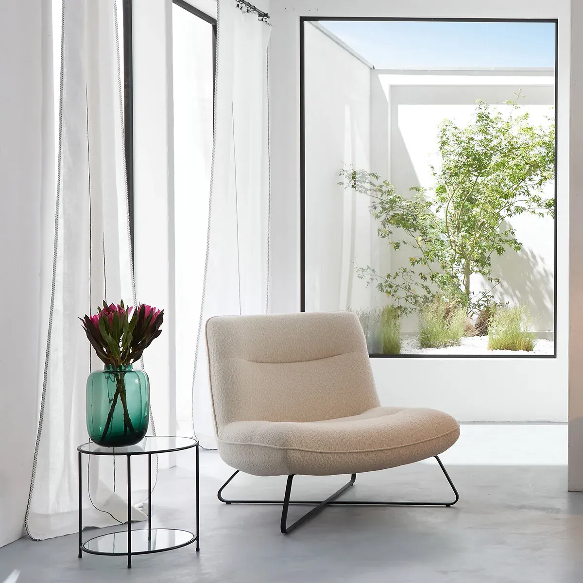 Sybil Round Side Table - Black, Tempered Glass alternate view