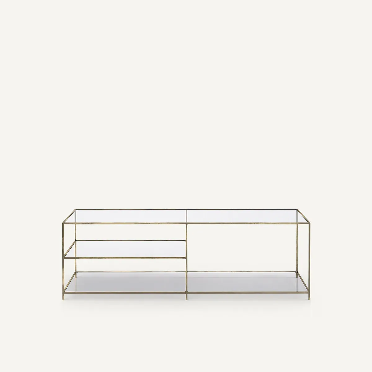 Sybil TV Unit - Aged Brass, Tempered Glass alternate view