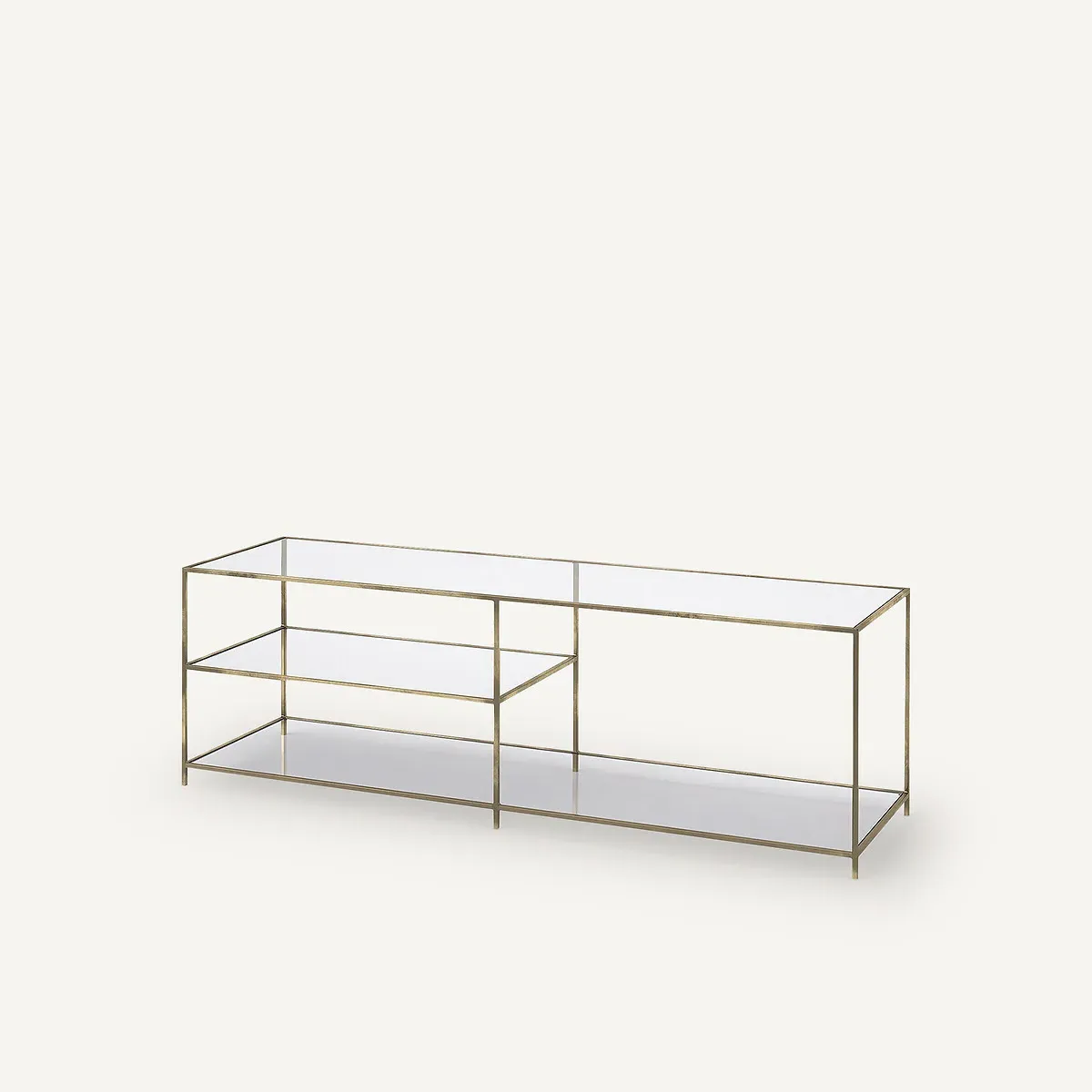 Sybil TV Unit - Aged Brass, Tempered Glass product