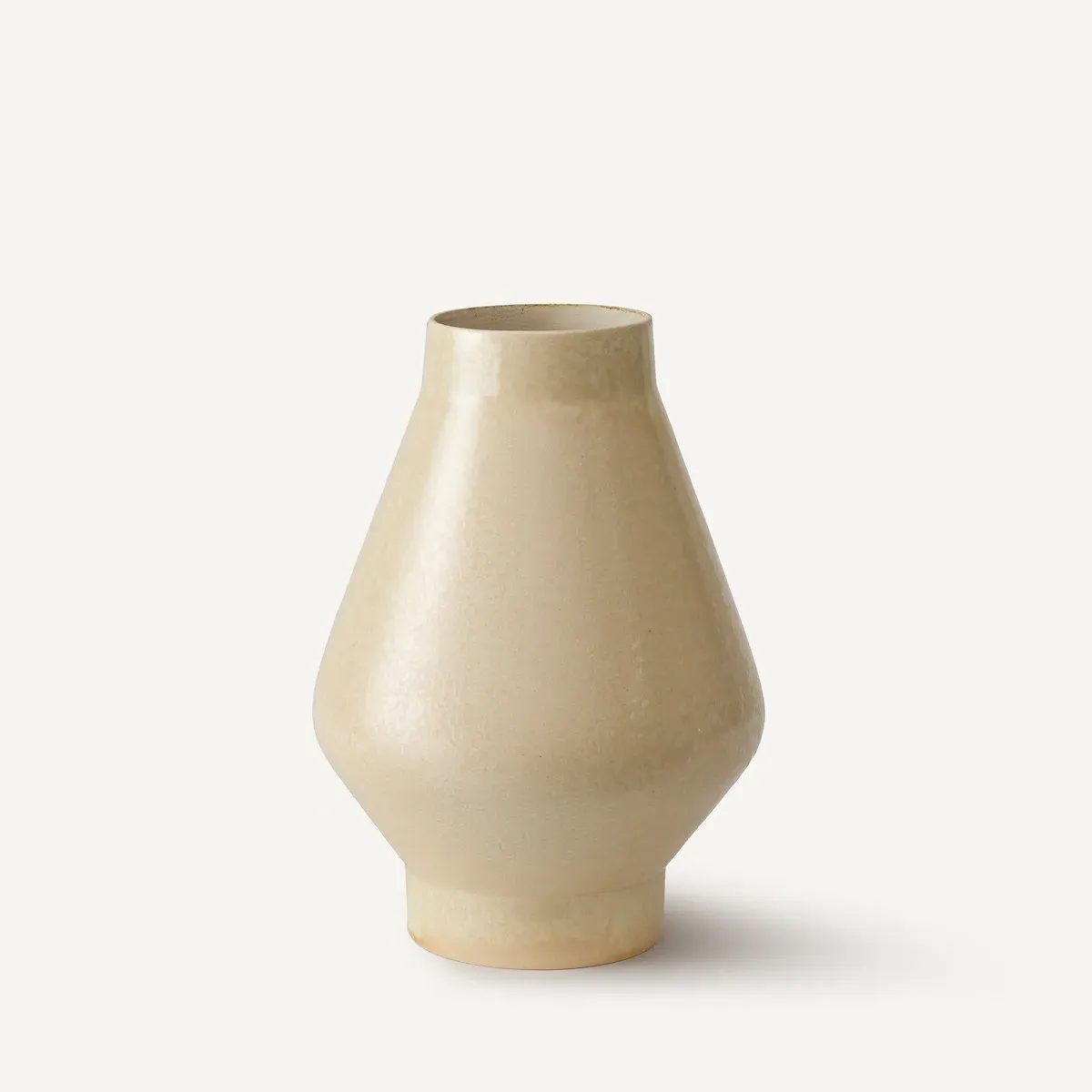 Syena Glazed Ceramic Vase - Ecru Beige product