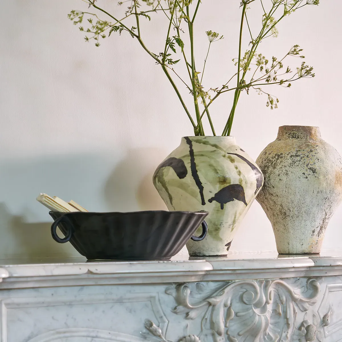 Sylor Aged Look Ceramic Vase - White alternate view
