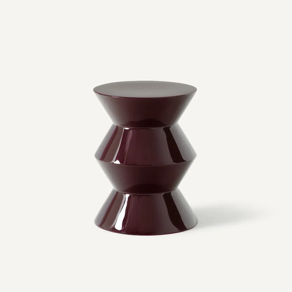 Talou Sculpted Side Table - Burgundy, Fibreglass product