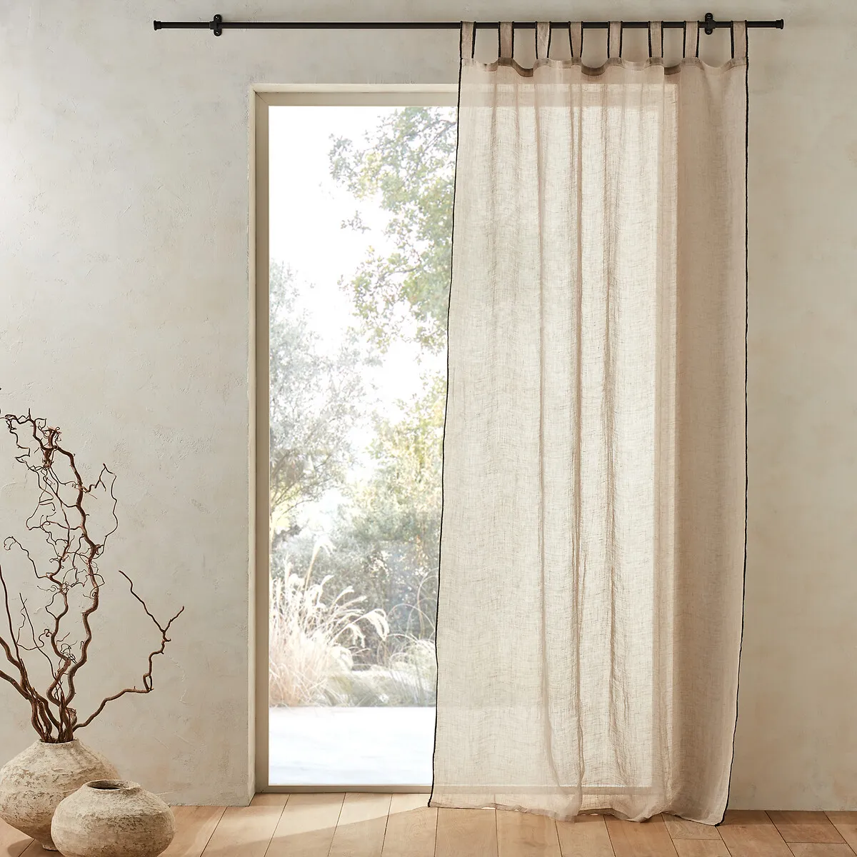 Tazina Voile Curtain Panel - Natural, Linen product