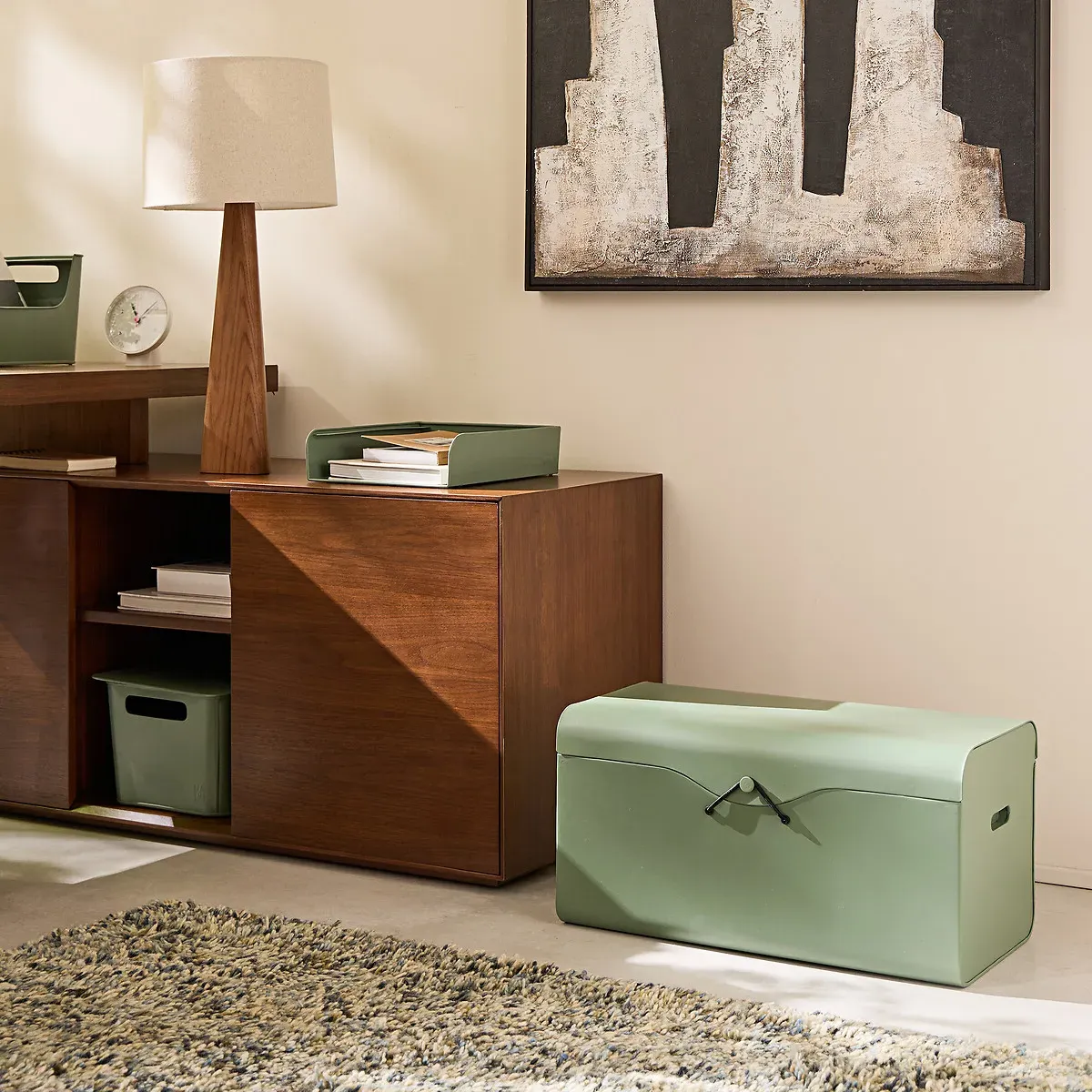 Tenbo Steel Storage Box - Green Eucalyptus alternate view