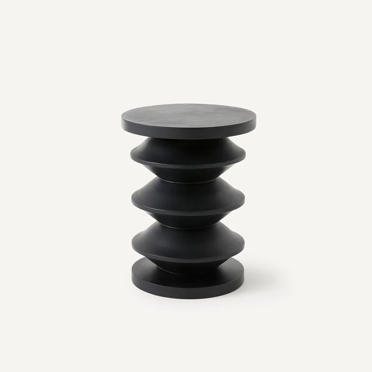 Thilde Round Side Table - Black, Solid Mango Wood product