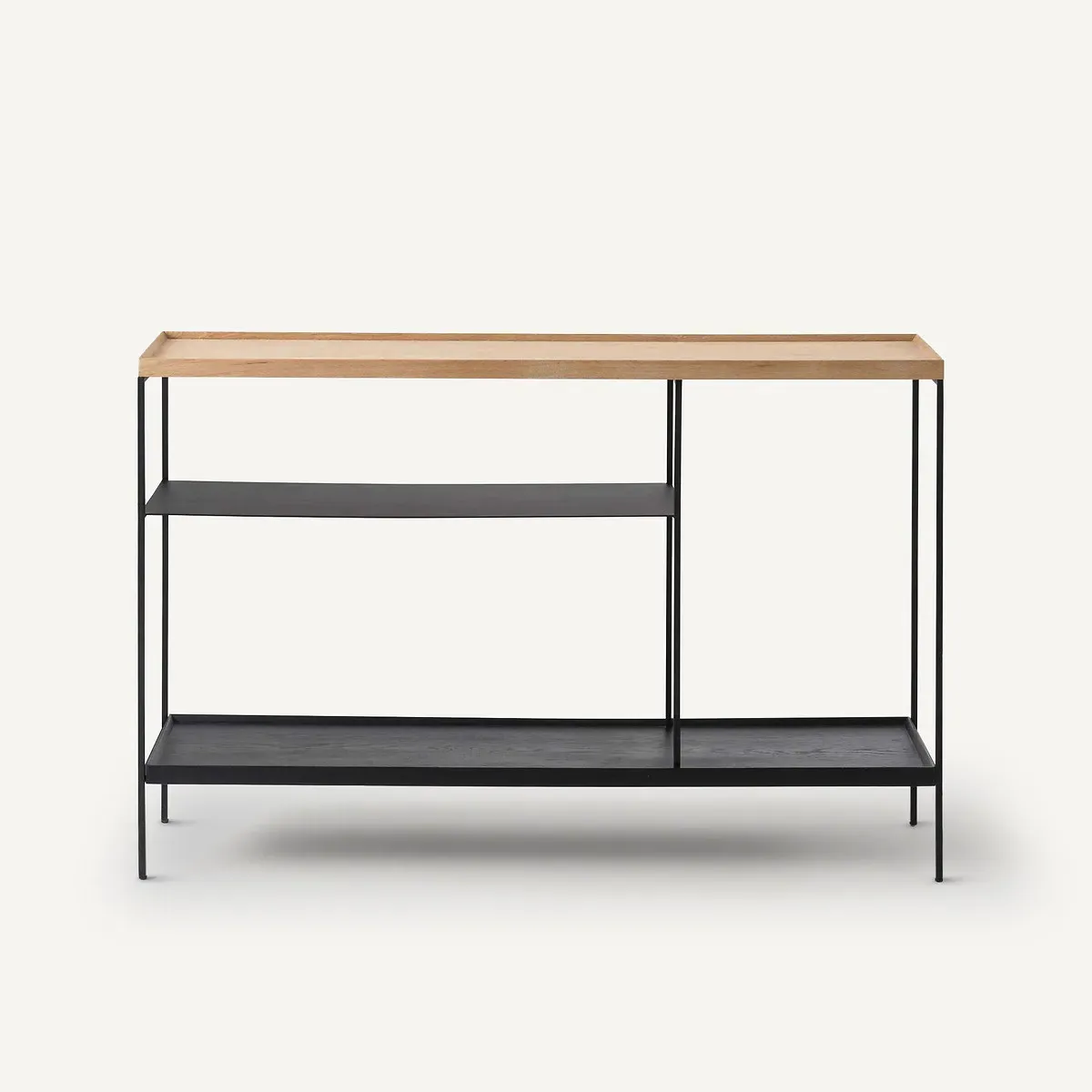 Tidder Console Table - Natural Oak, Metal alternate view