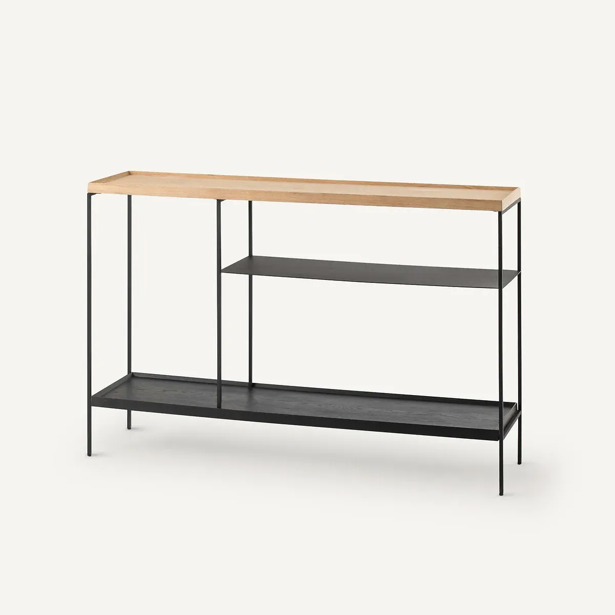 Tidder Console Table - Natural Oak, Metal product