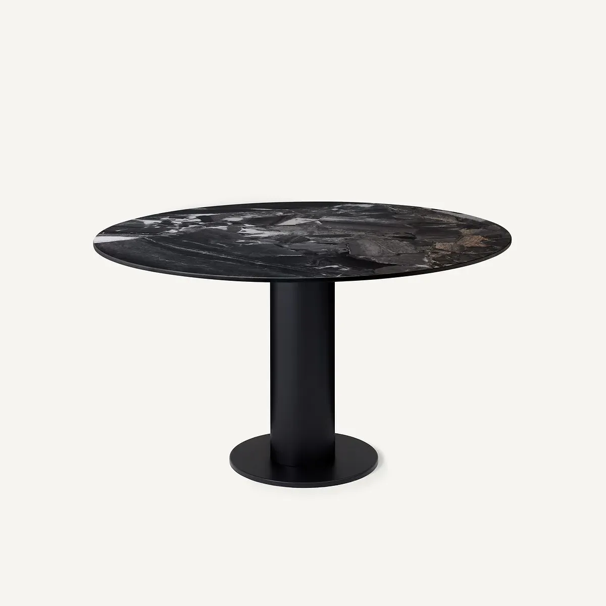 Tirondo Round Ceramic Table Top - Charcoal Marble alternate view