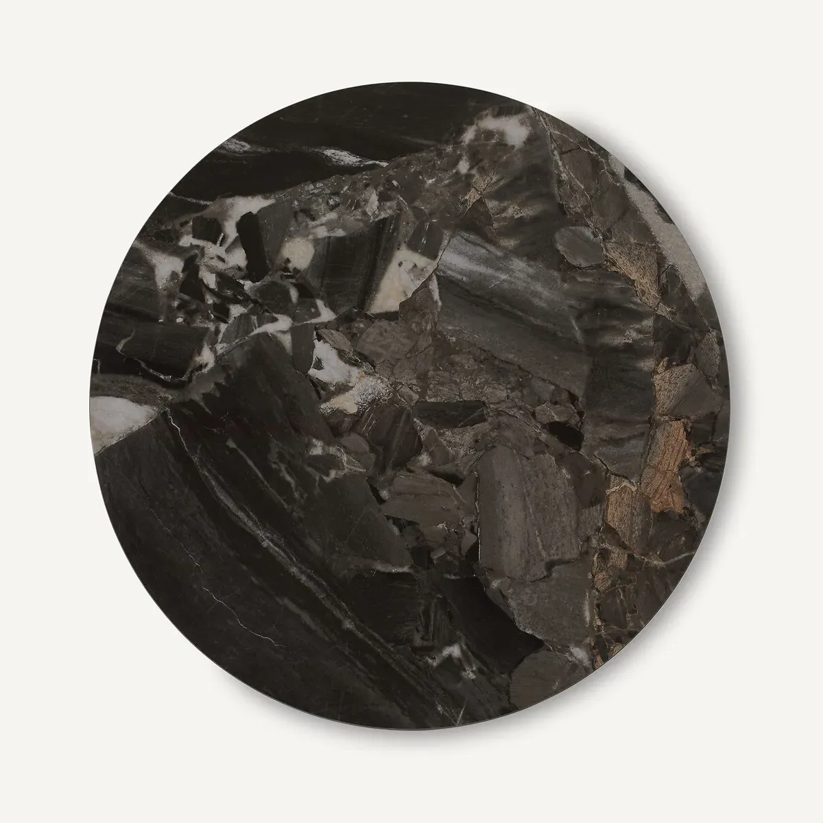 Tirondo Round Ceramic Table Top - Charcoal Marble product