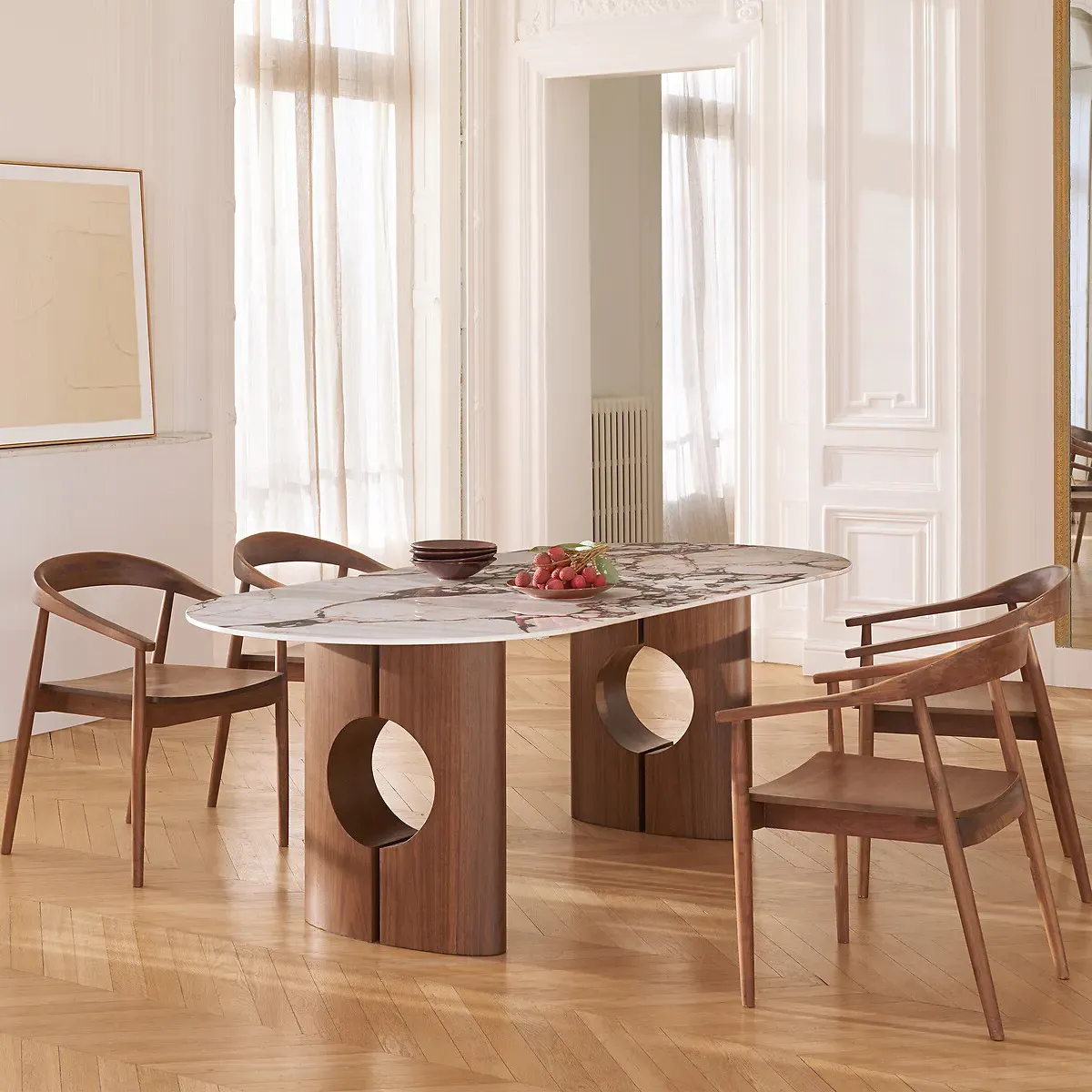 Tomto Set of 2 Hollow Table Legs - Walnut, MDF Veneer alternate view