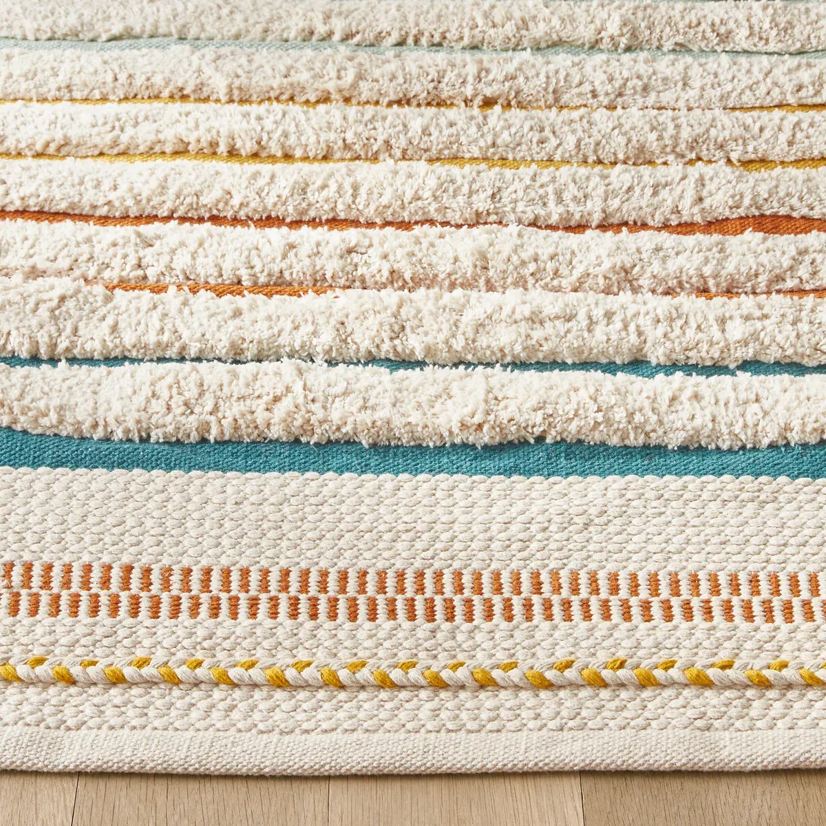 Tomulo Striped Handwoven Rug - Multi-Coloured, Cotton alternate view
