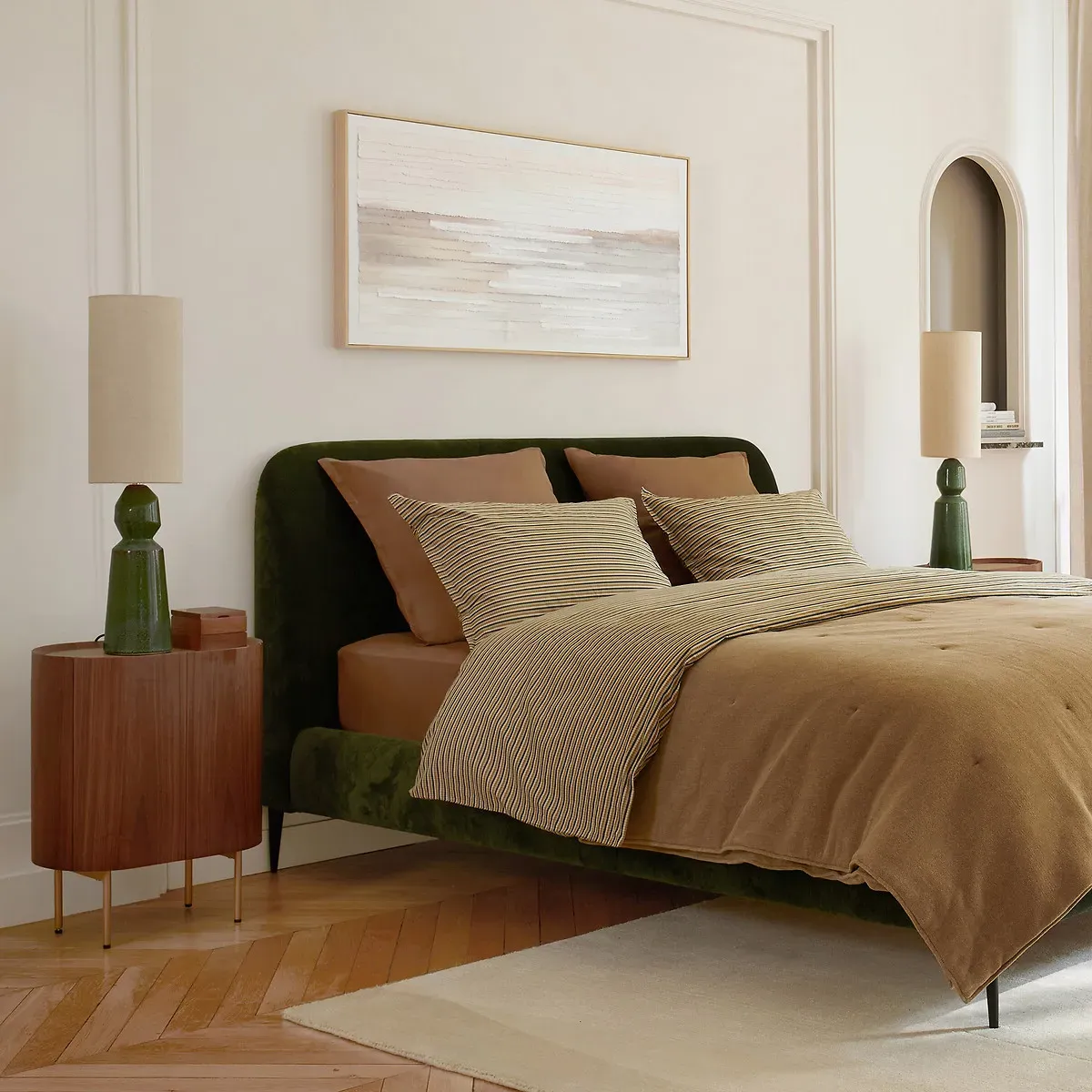 Totemy Ceramic and Linen Table Lamp - Speckled Green alternate view
