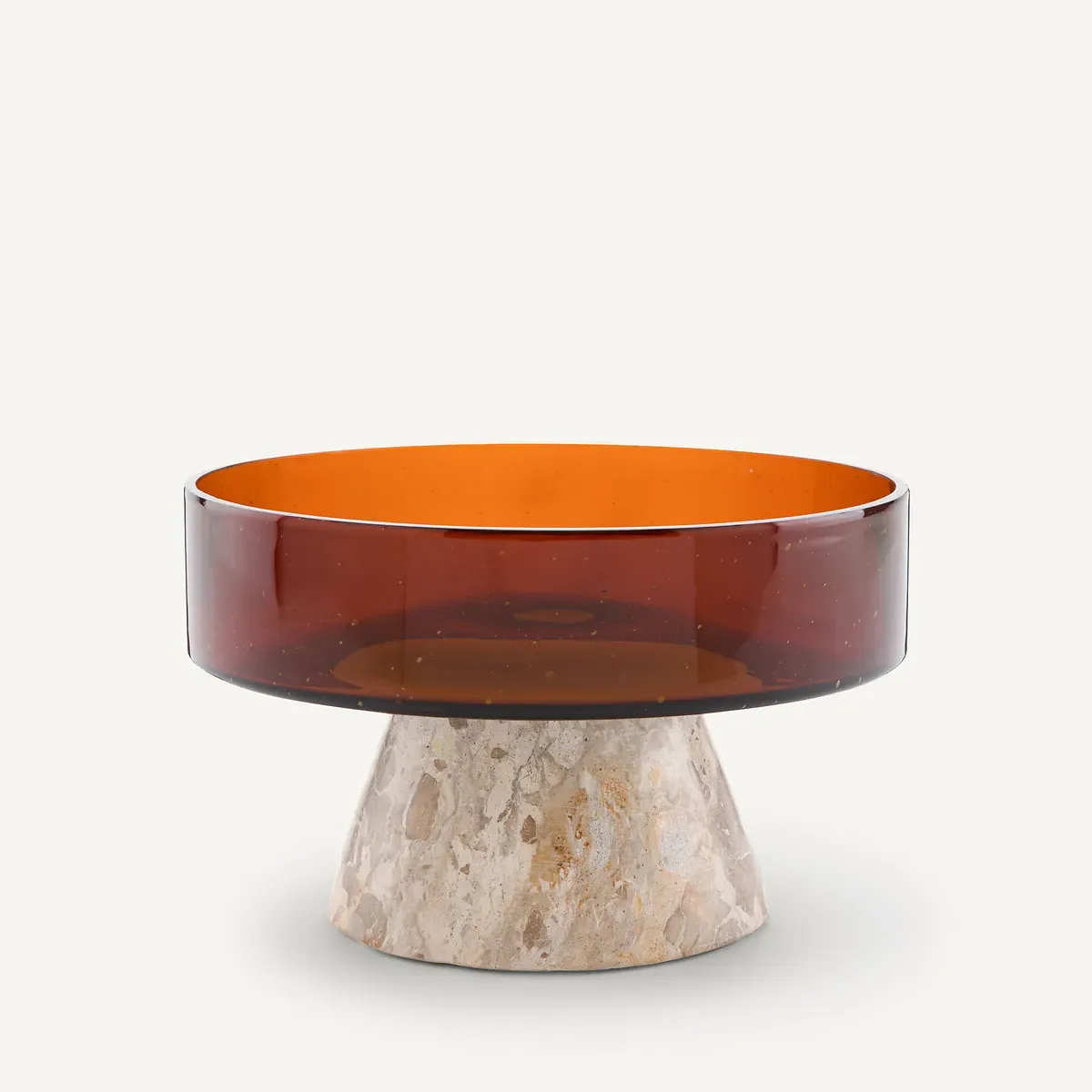Trapani Glass and Marble Dish - Amber, Smoked Glass product