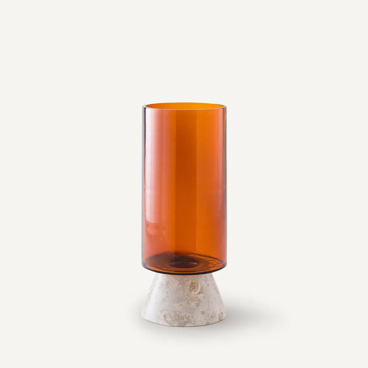 Trapani Vase - Amber Glass, Brown Marble product