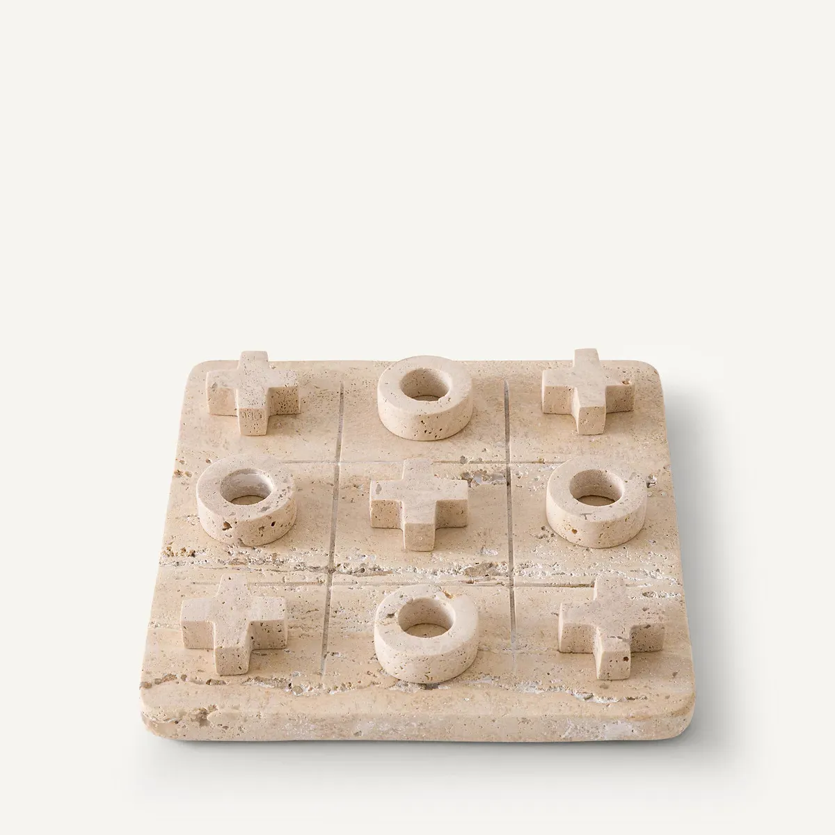 Trevi Tic-Tac-Toe Game - Beige, Travertine product