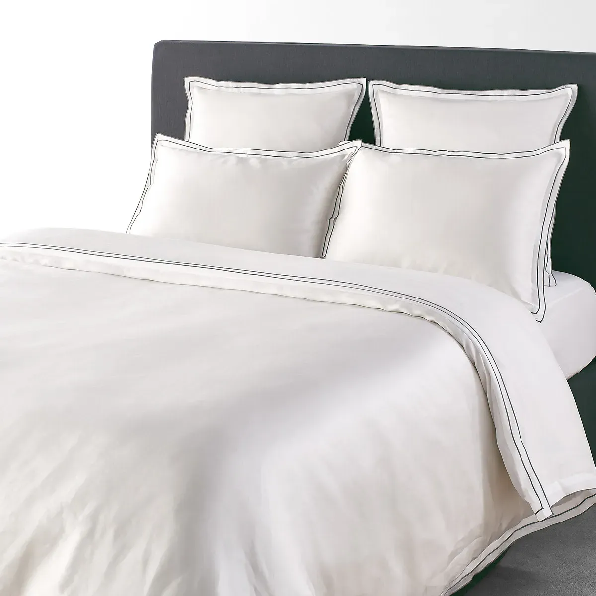 Tucci Single Duvet Cover - White, Cotton Satin product
