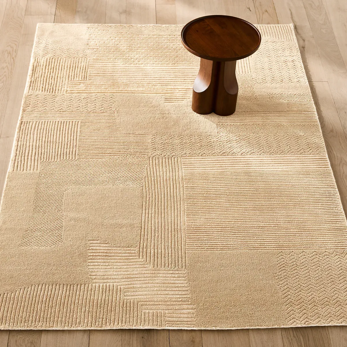 Tweedy Hand-Knotted Wool Rug - Sand product