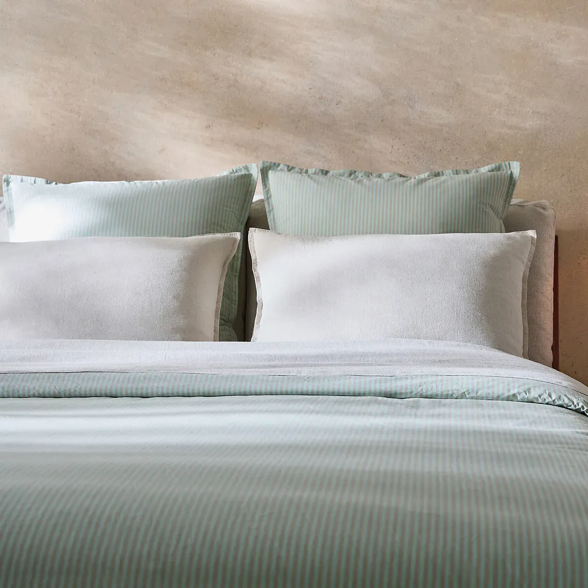 Valli Pillowcase - Mint, Washed Cotton Percale alternate view