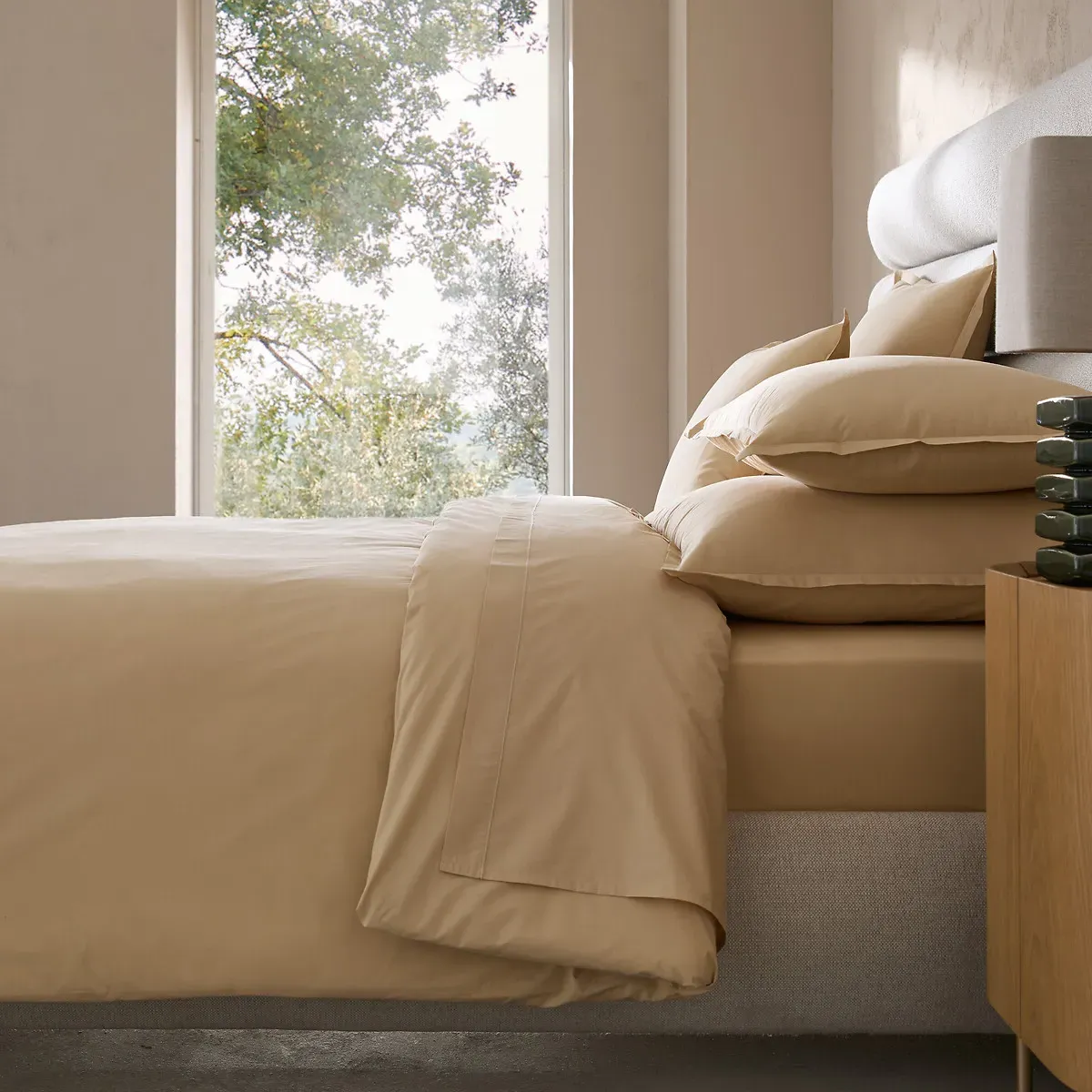 Veneto 300 Thread Count Duvet Cover - Camel, Cotton Percale product
