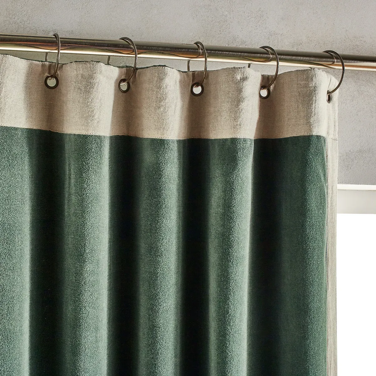 Venita Curtain with Linen Lining - Cedar Green, Cotton Velvet alternate view