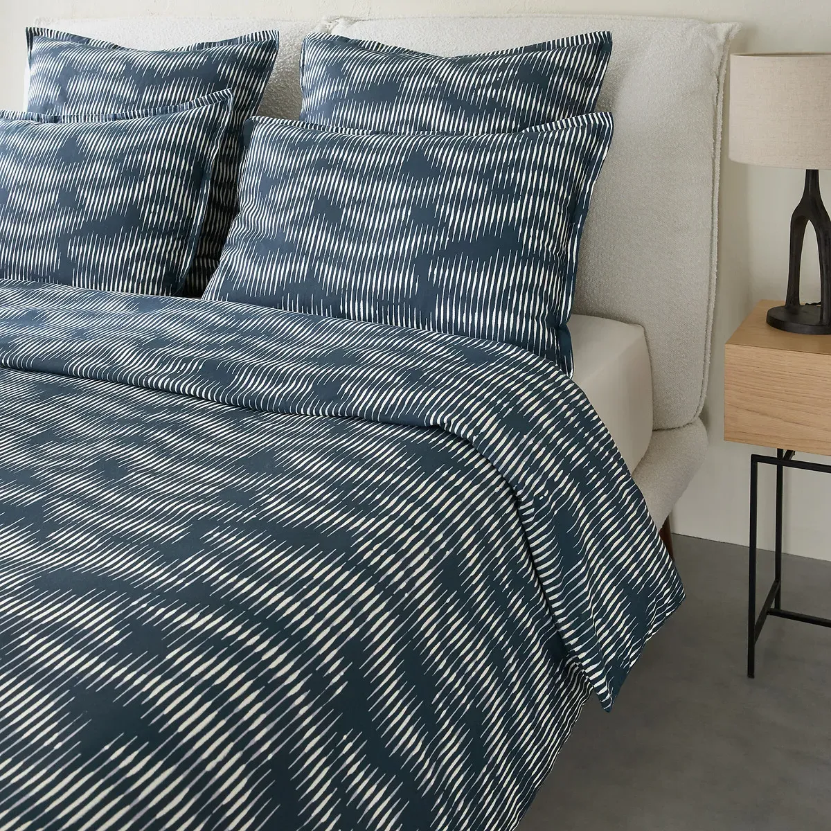 Vittore Duvet Cover - Midnight Blue, Washed Cotton Satin alternate view