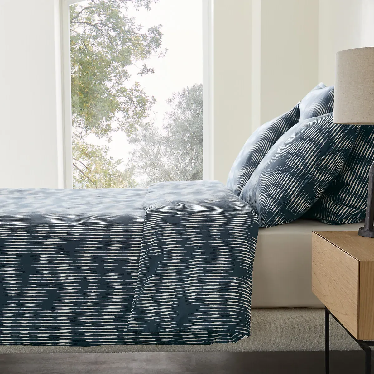 Vittore Duvet Cover - Midnight Blue, Washed Cotton Satin product