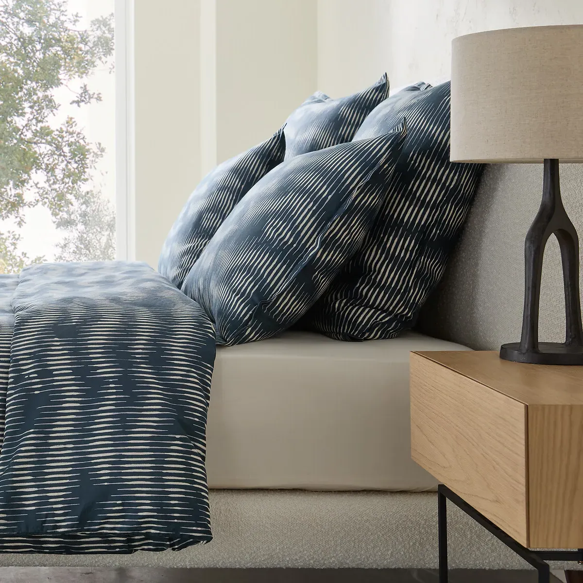 Vittore Pillowcase - Midnight Blue, Washed Cotton Satin product
