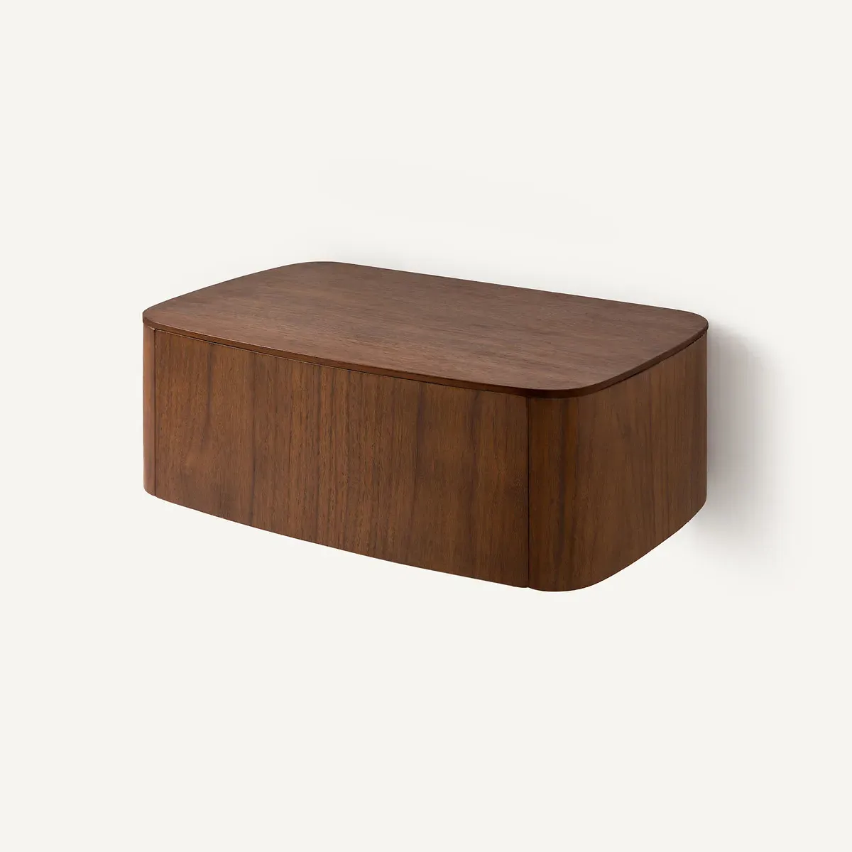 Willow Wall-Mounted Bedside Table with Drawer - Walnut Veneer product