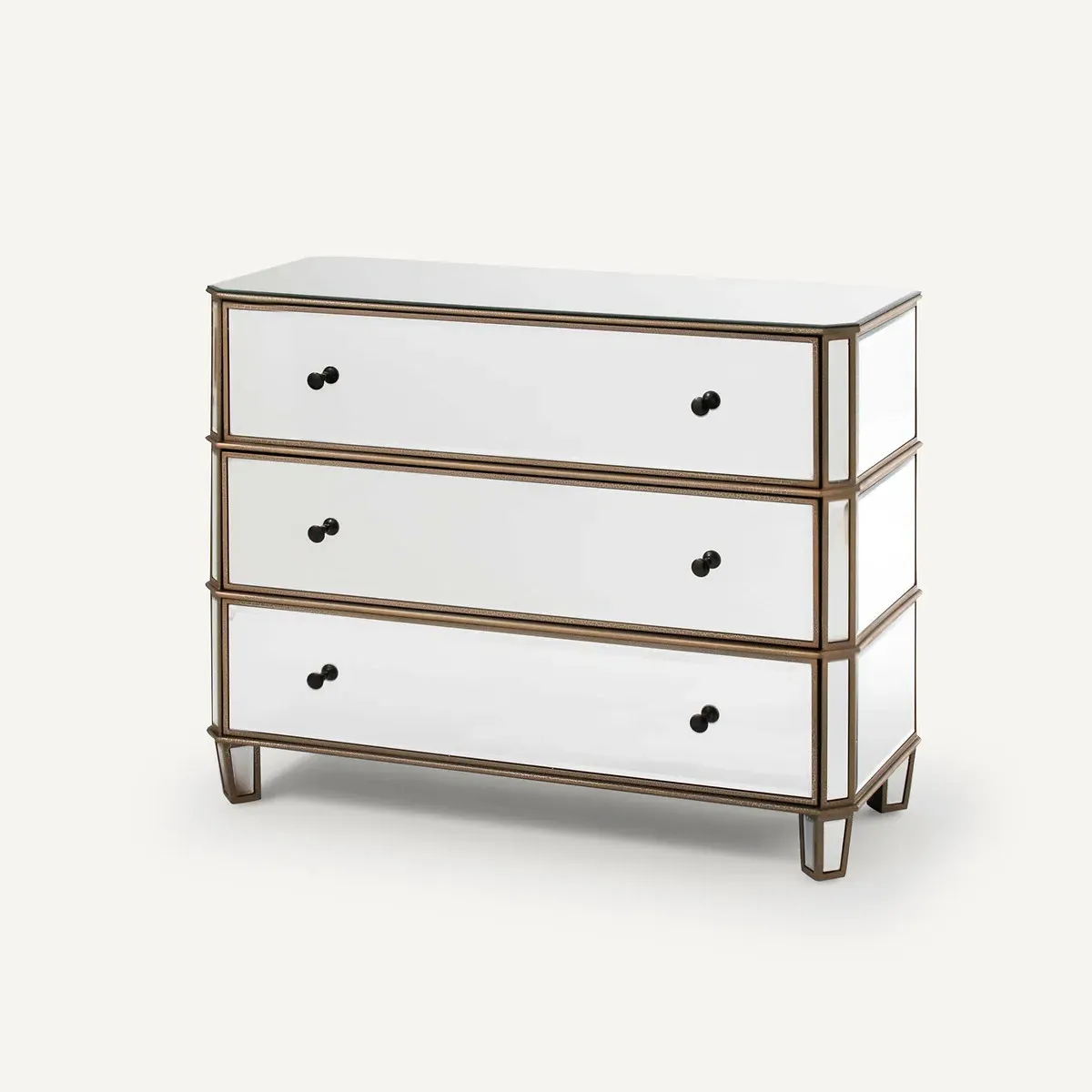 Winsome Mirrored Chest of 3 Drawers - Mirror Glass, MDF alternate view