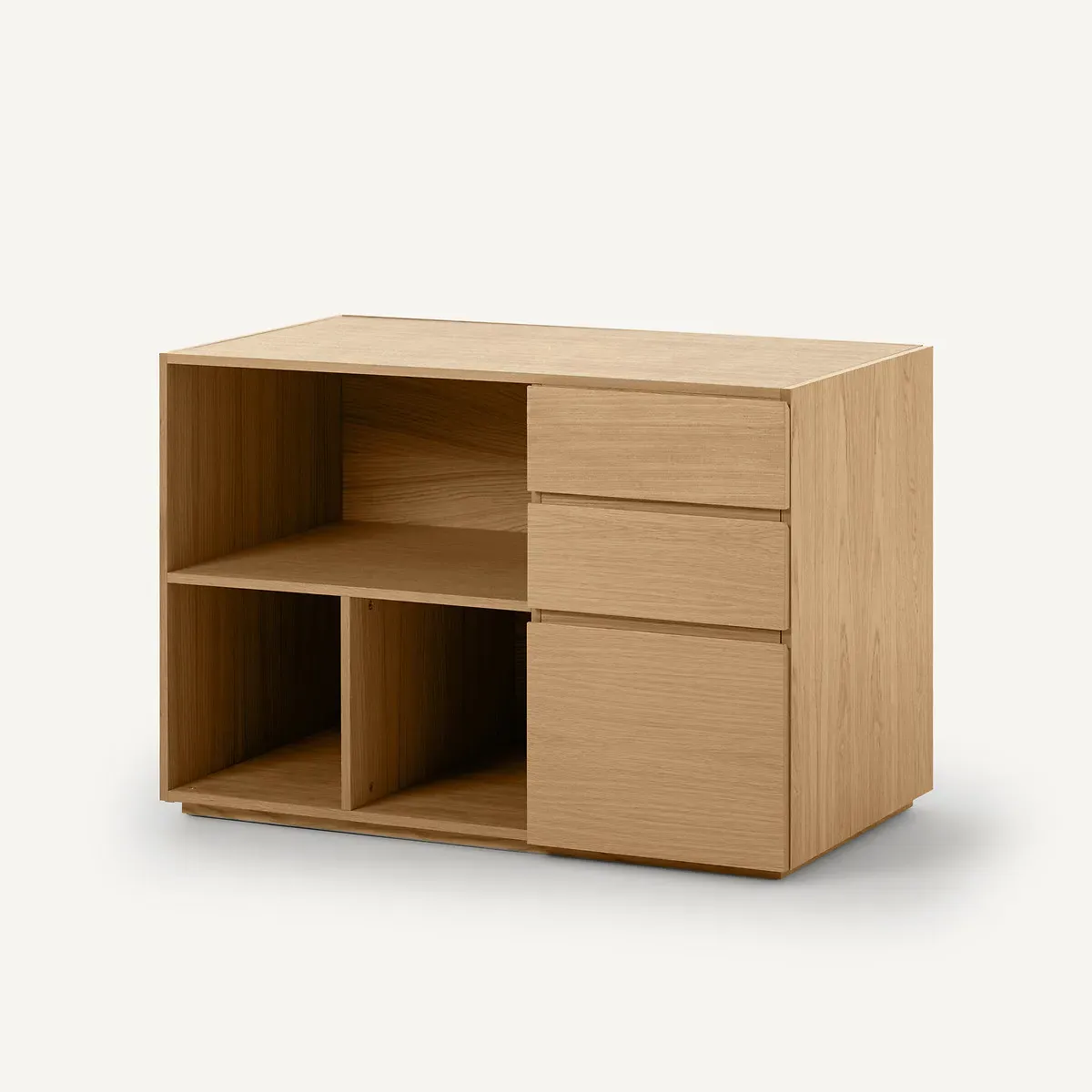 Working Double Cabinet with Drawers - Natural Oak, Oak Veneer product