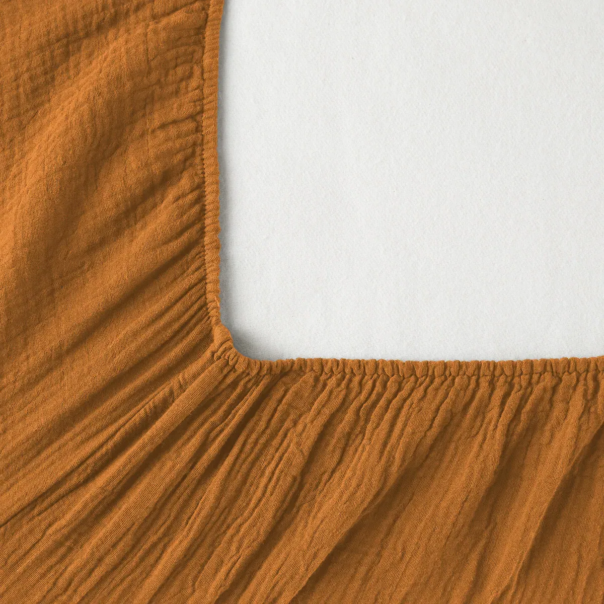 Yafa Fitted Sheet - Cinnamon, Organic Cotton Muslin alternate view