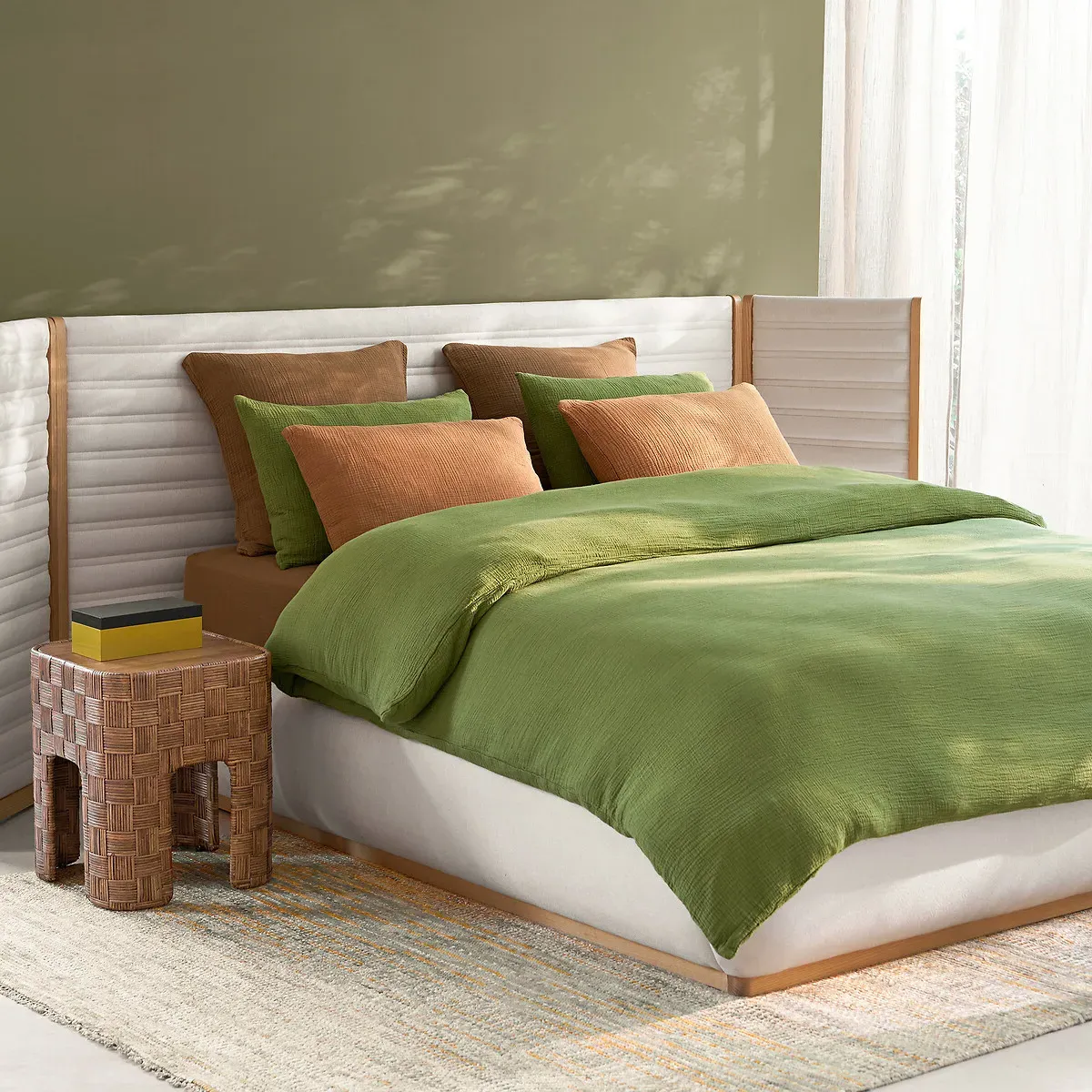 Yafa Flat Sheet - Cinnamon, Organic Cotton Muslin alternate view
