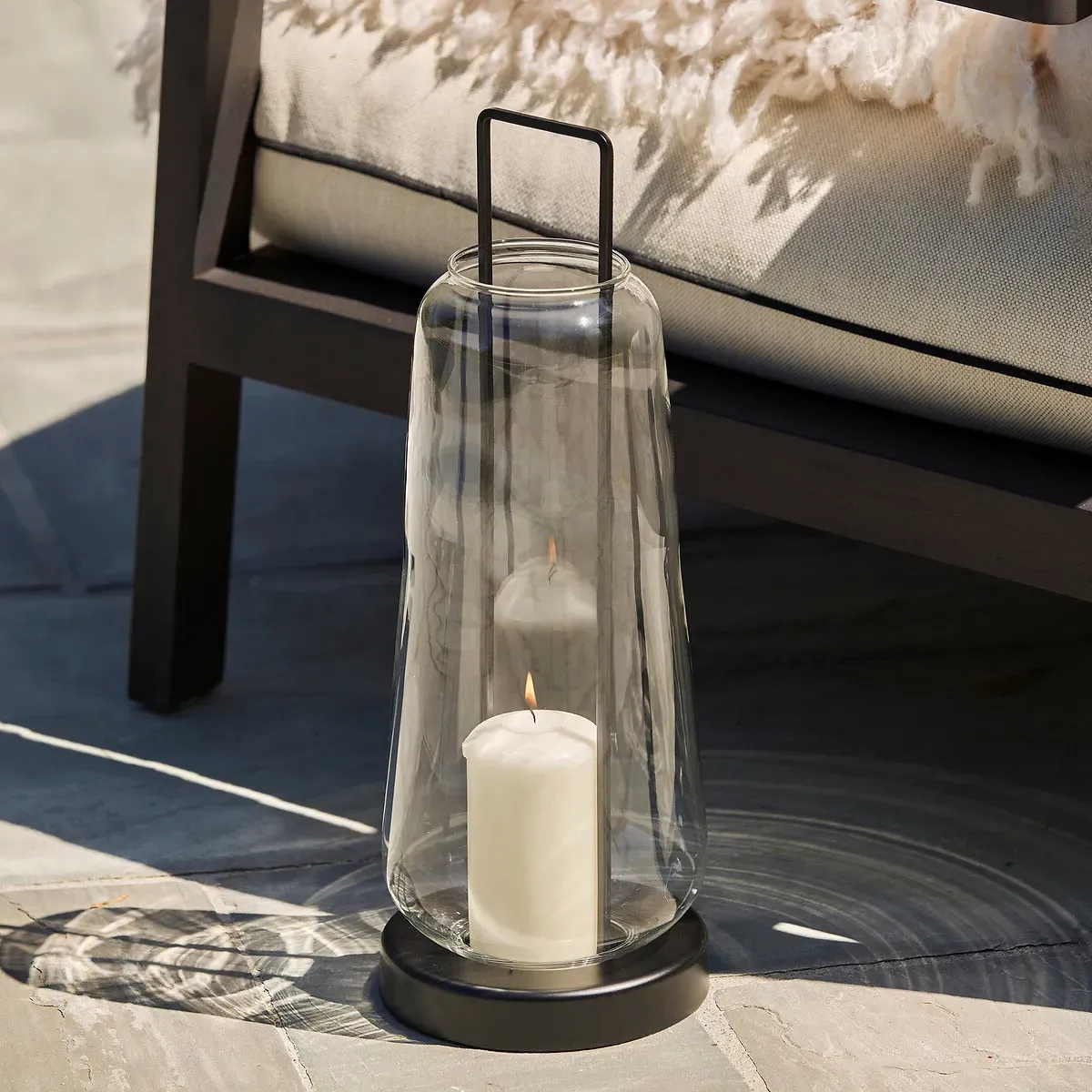 Yoroko Glass and Metal Lantern - Black alternate view